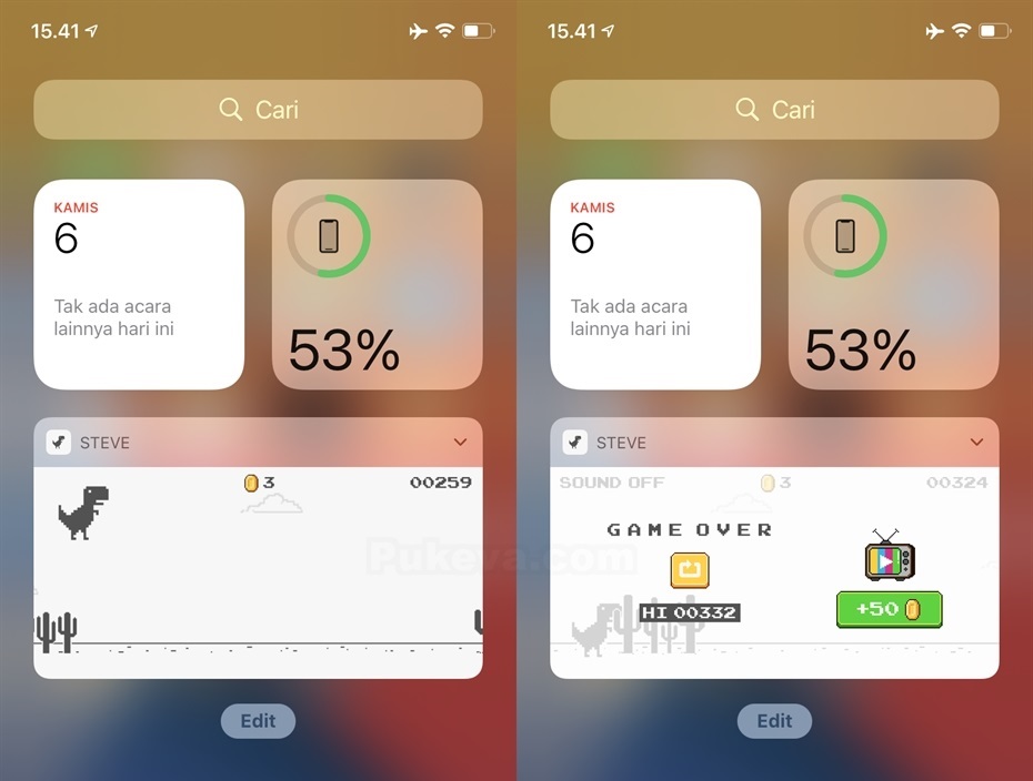 Cara Bermain Game di Widget iPhone dan iPad PUKEVA