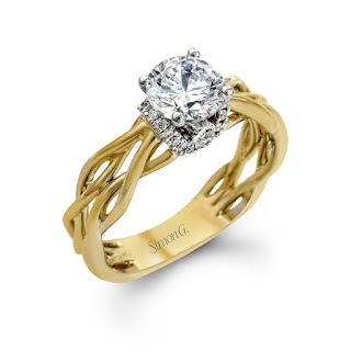 unique yellow gold engagement ring