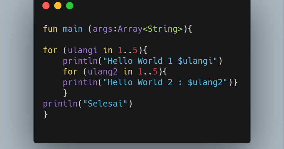 Nested Loop pada Kotlin Belajar Coding