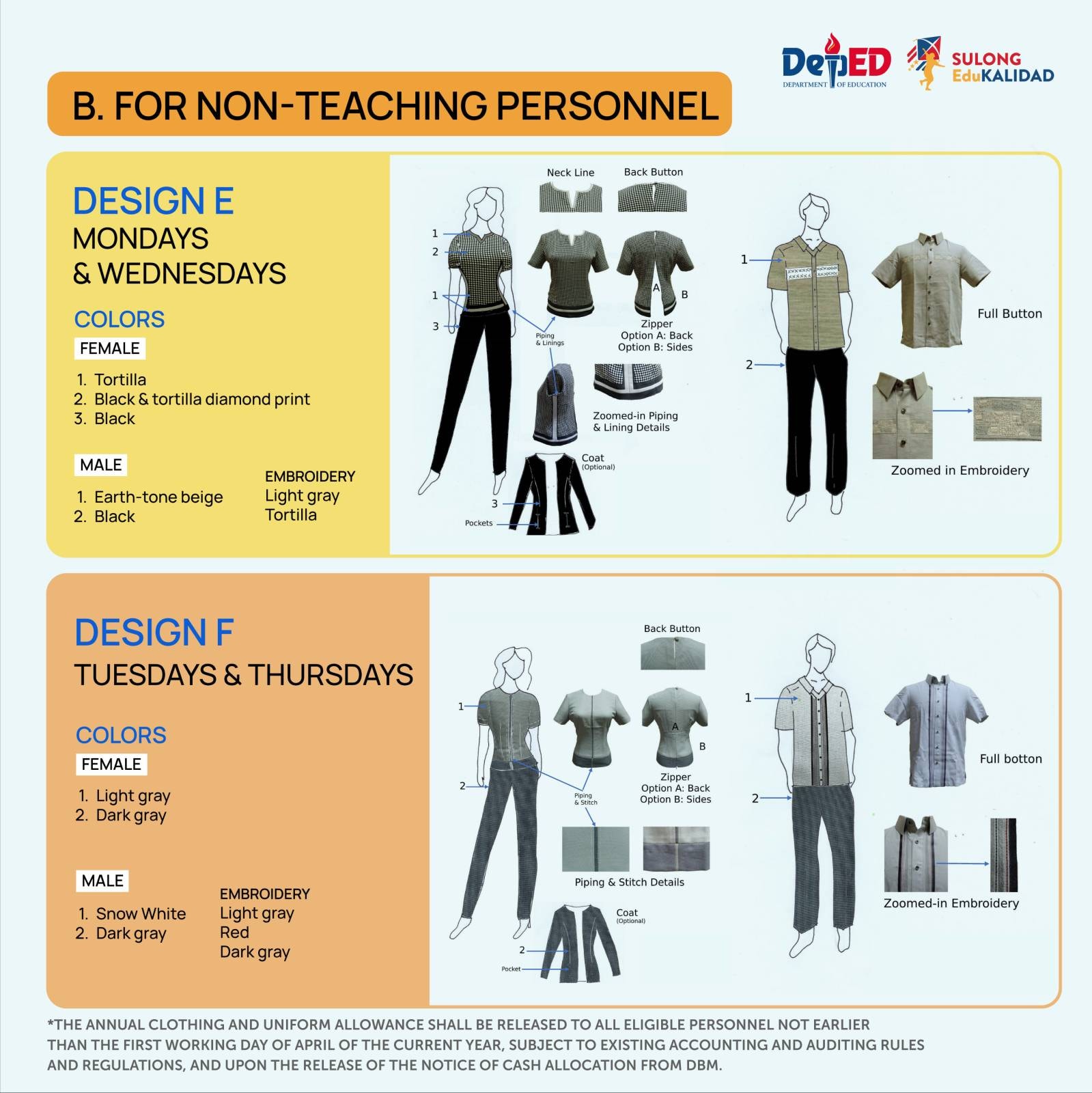 Design of new DepEd National Uniform of teaching and nonteaching Design of new DepEd National Uniform of teaching and nonteaching