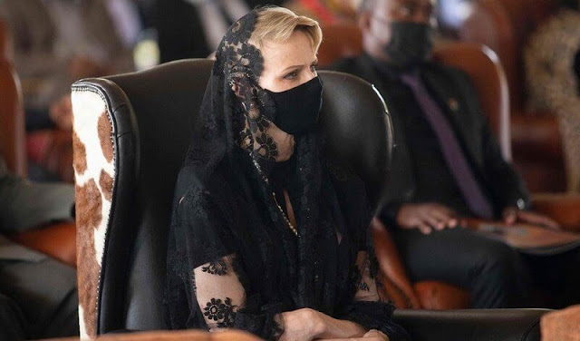 Princess Charlene attended the memorial service of King Goodwill Zwelithini at the KwaKhethomthandayo