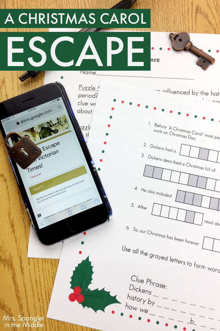 A Christmas Carol Escape! - Mrs. Spangler in the Middle A Christmas Carol Escape! - Mrs. Spangler in the Middle