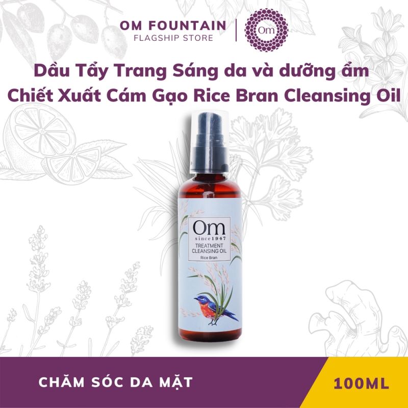 DẦU TẨY TRANG SÁNG DA VÀ DƯỠNG ẨM CHIẾT XUẤT CÁM GẠO RICE BRAN CLEANSING OIL 100ML – OM FOUNTAIN