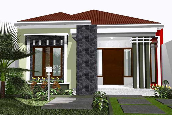 MODEL Rumah  Minimalis Tampak Depan dengan  BATU  ALAM  TERBARU