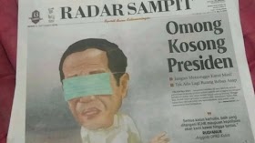 Viral Ilustrasi Koran Radar Sampit Hari Ini: Mata Jokowi Ditutup Masker