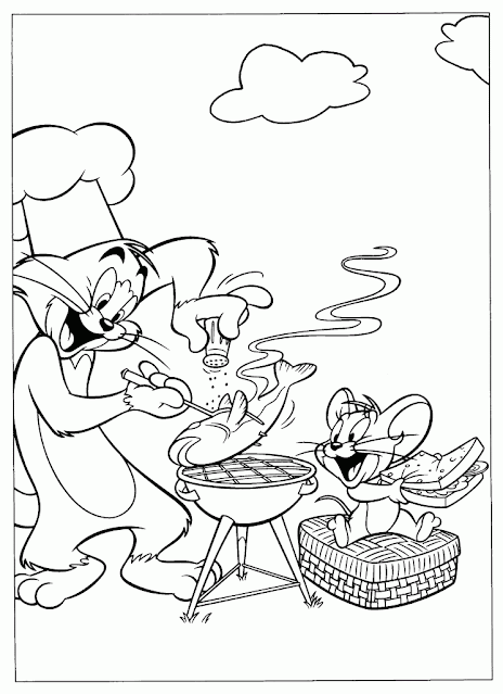 Best cartoon coloring pages, drawing tom and jerry