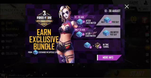 According to Garena, players will take part in the Free Fire 3rd anniversary event somewhere in August.