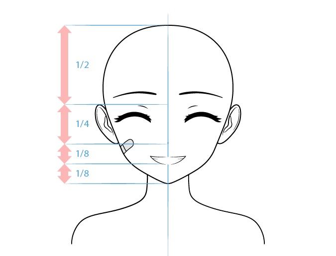 Anime gambar wajah bahagia karakter wanita tangguh