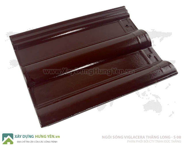 Ngói sóng tráng men nâu chocolate Viglacera Thăng Long S 08