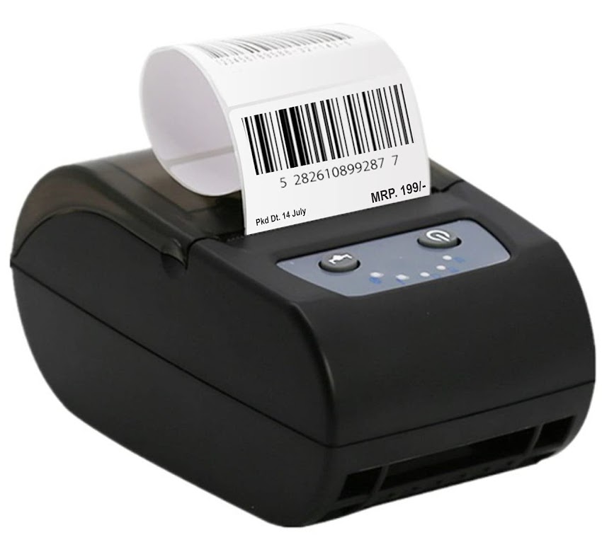 Barcode Label and Receipt Printer (2in1) with Bluetooth Connectivity