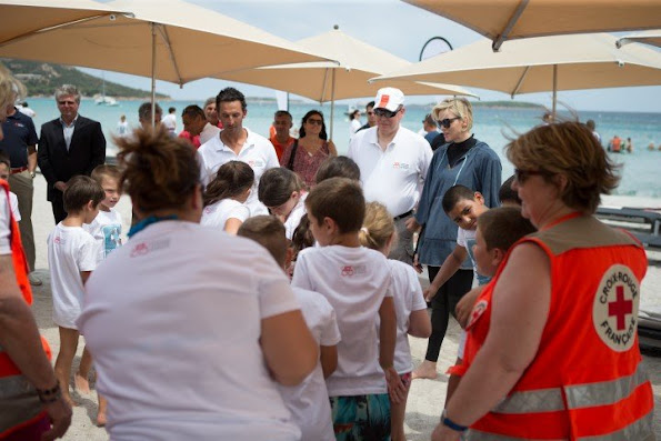 Prince Albert and Princess Charlene of Monaco visited Palombaggia beach as part of Water Safety in the Corsica.