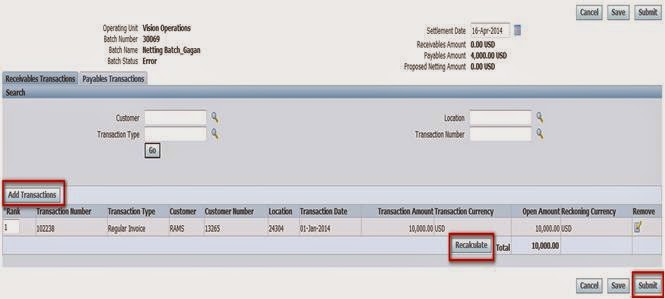 Oracle Applications: Oracle AR/AP NETTING