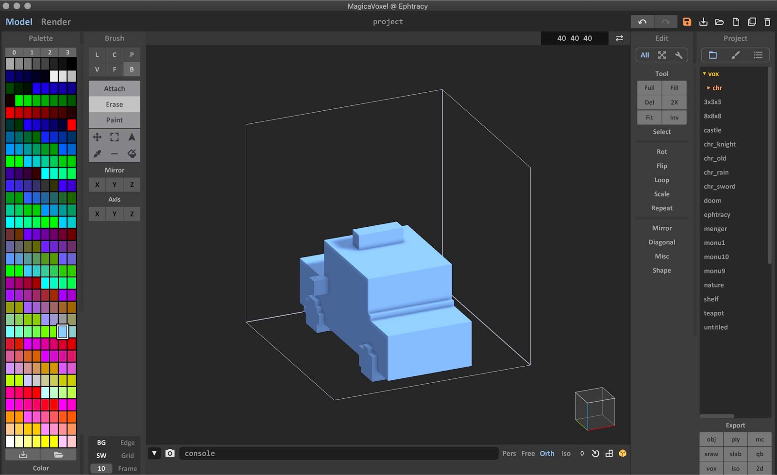 MagicaVoxel built-in mesh to voxel converter MagicaVoxel built-in mesh to voxel converter