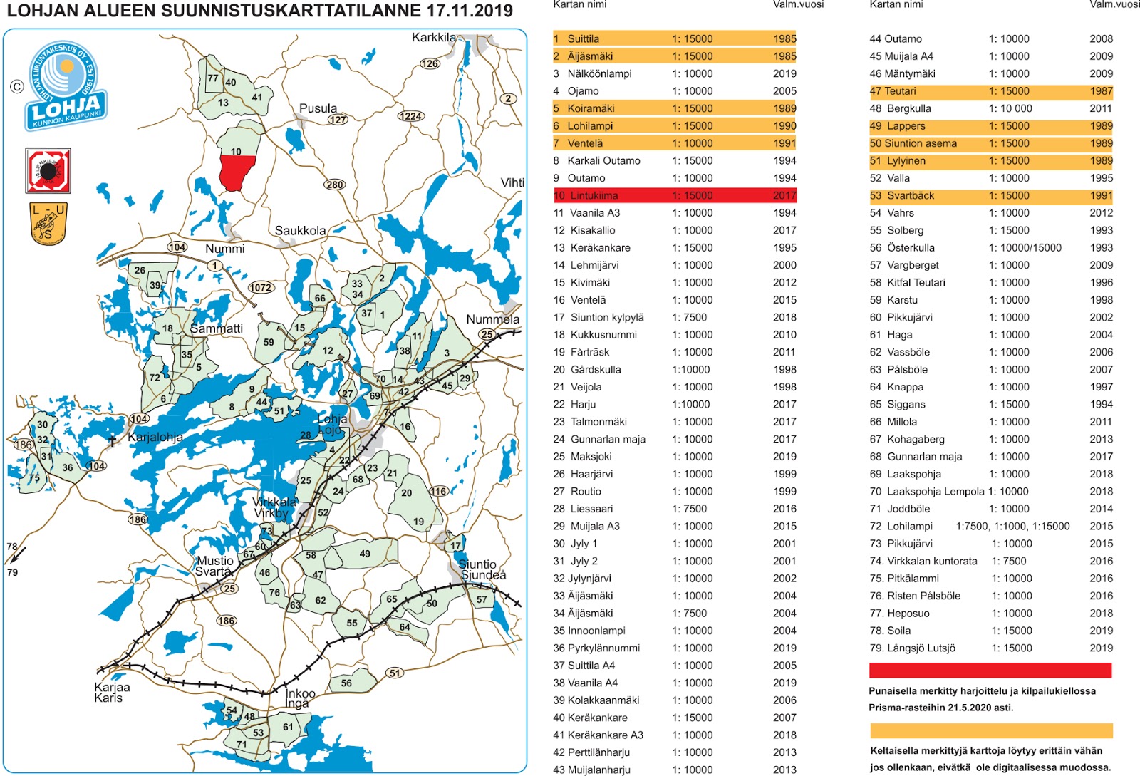 Lansi Uudenmaan Suunnistajat Kartat