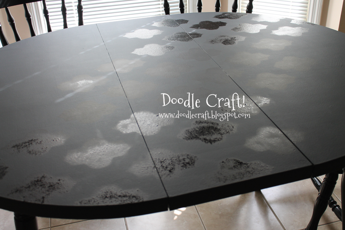 Stencil a Round Kitchen Table tutorial!