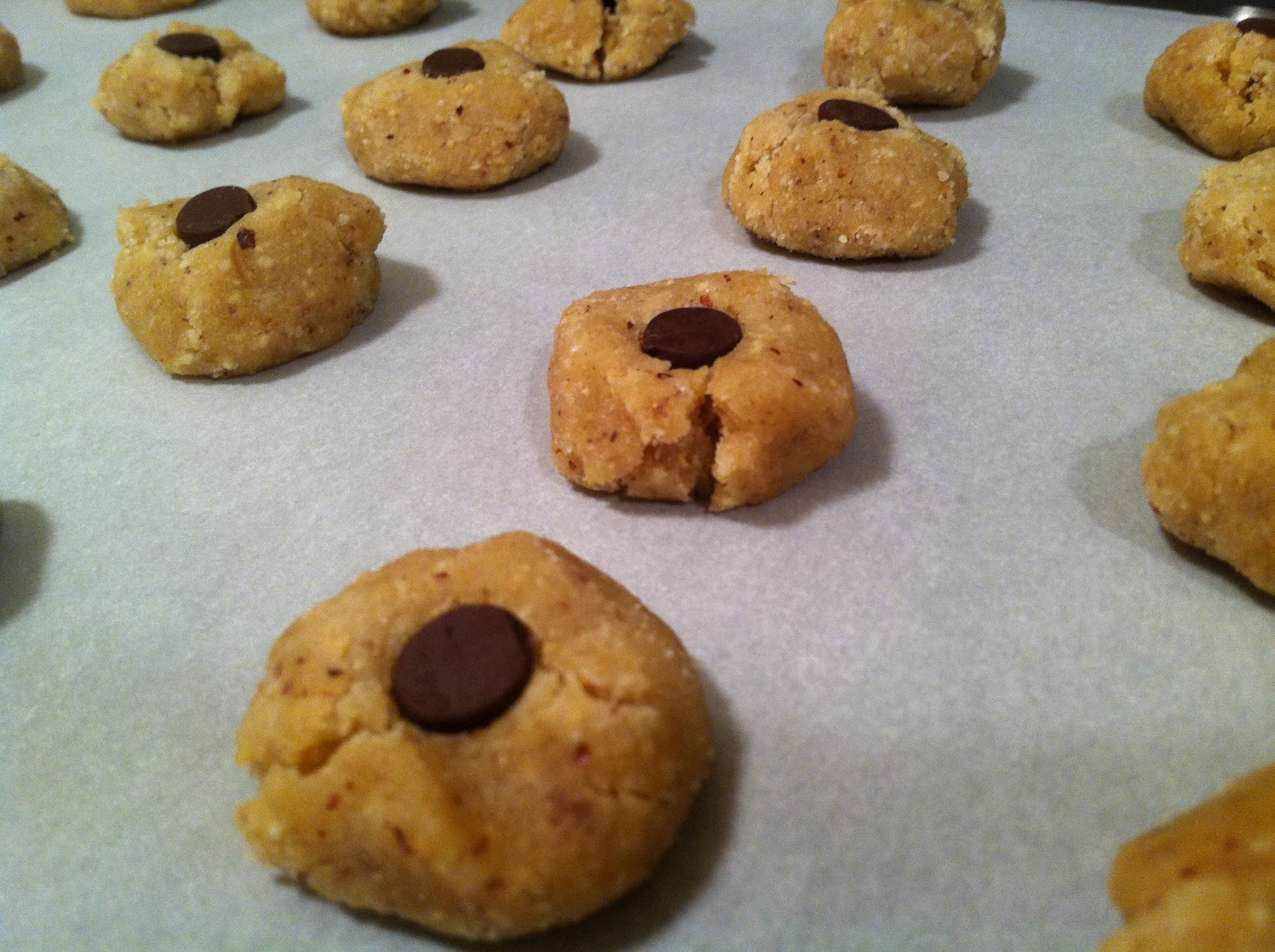 Julie Bakes Hazelnut thumbprint cookies (kosher for Passover!)