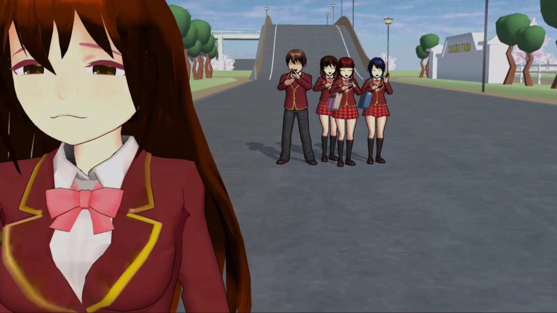 Wallpaper sakura school simulator drama sad story