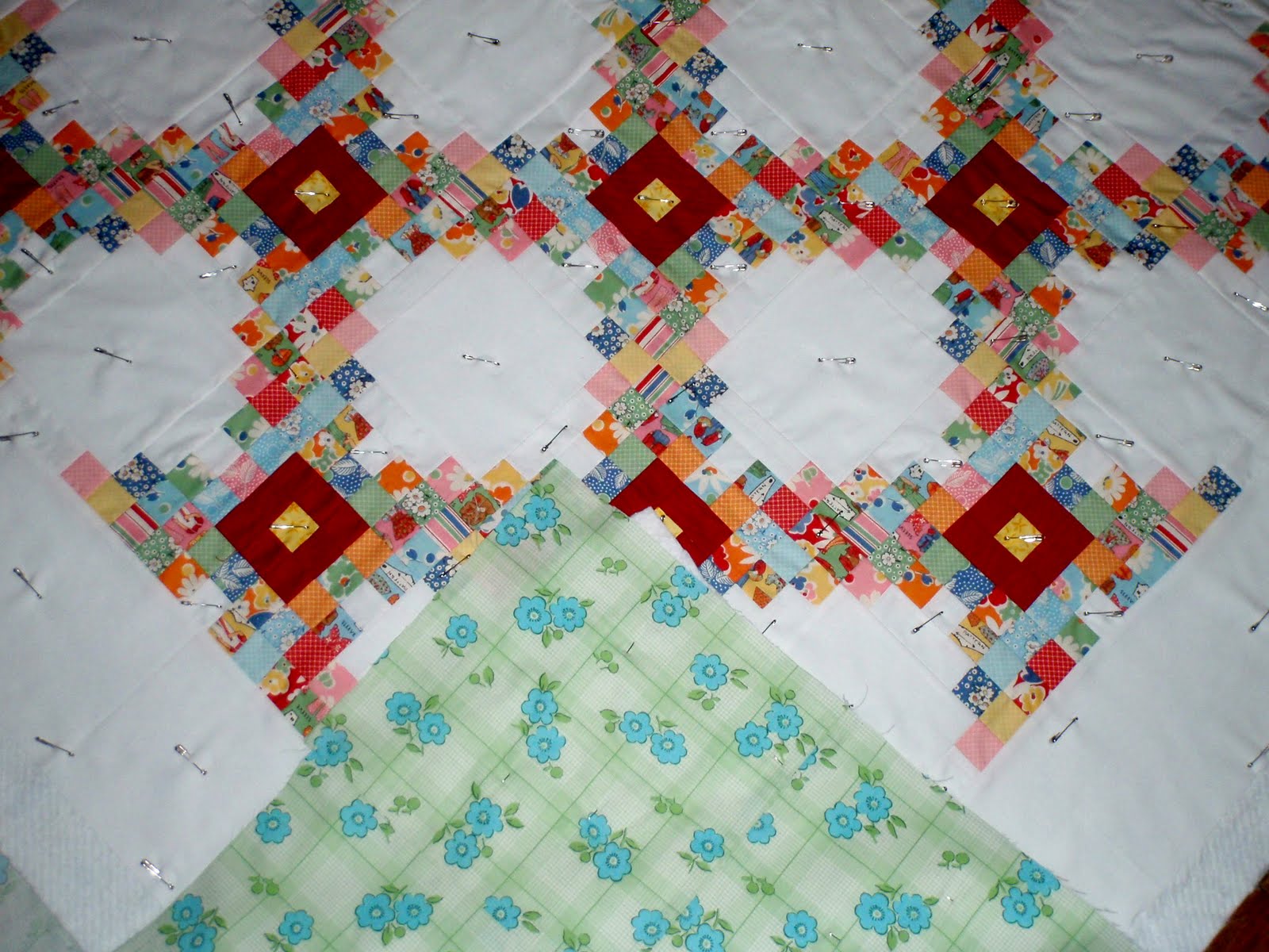 Sew E T Triple Irish Chain Quilt Progress