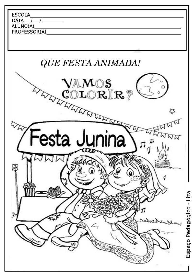 FREE! - Desenhos de Festa Junina para Colorir