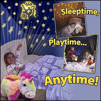turn a bedroom into a starry night - Unicorn Dream Lites Pillow Pet