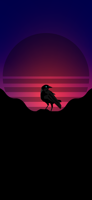 Synthwave style crow wallpaper 4k synth style background wallpaper