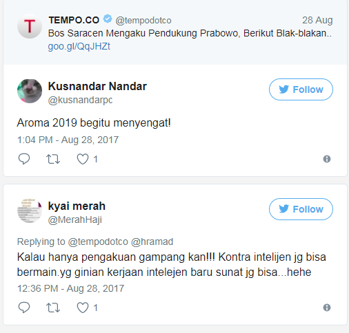 Kasus Saracen Mulai Digoreng Dihubungkan dengan Prabowo