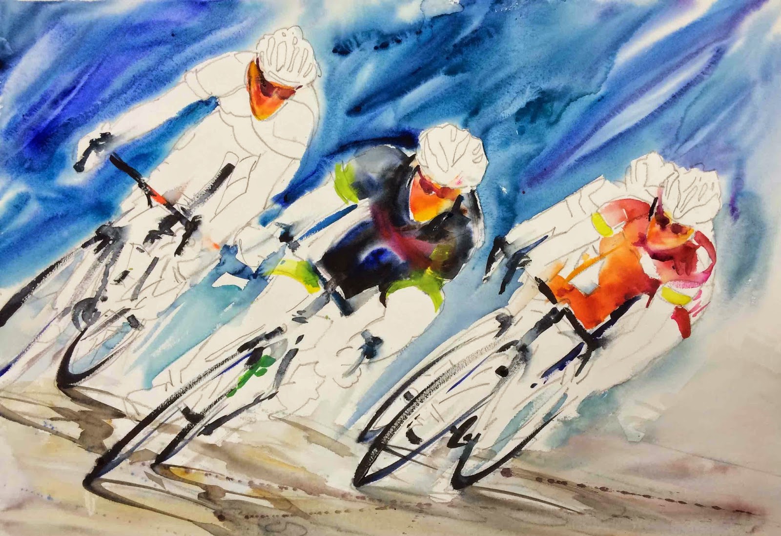 bicycle acrylic painting