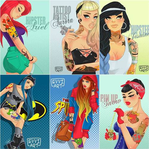 6 Gorgeous Disney Hipster Princesses