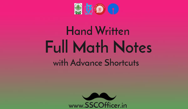 Hand Written Advance Math Notes for SSC CGL & CHSL in PDF