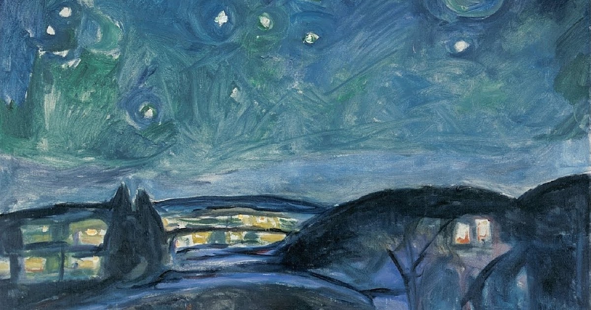 Enjoy some Damn Fine Art : Edvard Munch. Starry Night (‘Stjernenatt