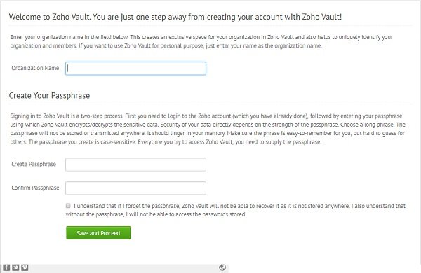Zoho Vault-wachtwoordbeheerder