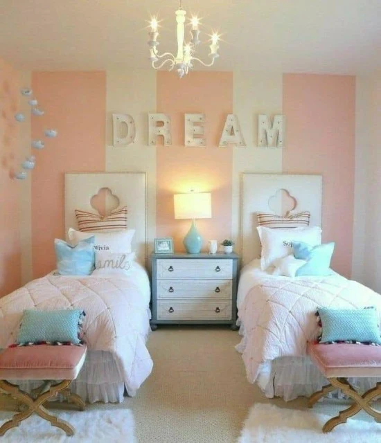 dekorasi kamar anak warna pink pastel