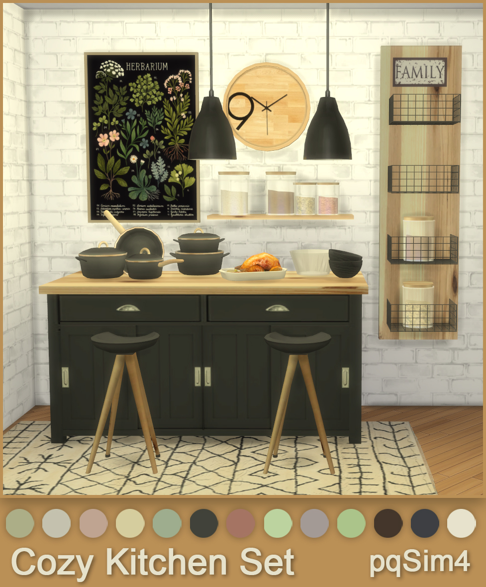 Cozy Kitchen Set. The Sims 4 Custom Content.