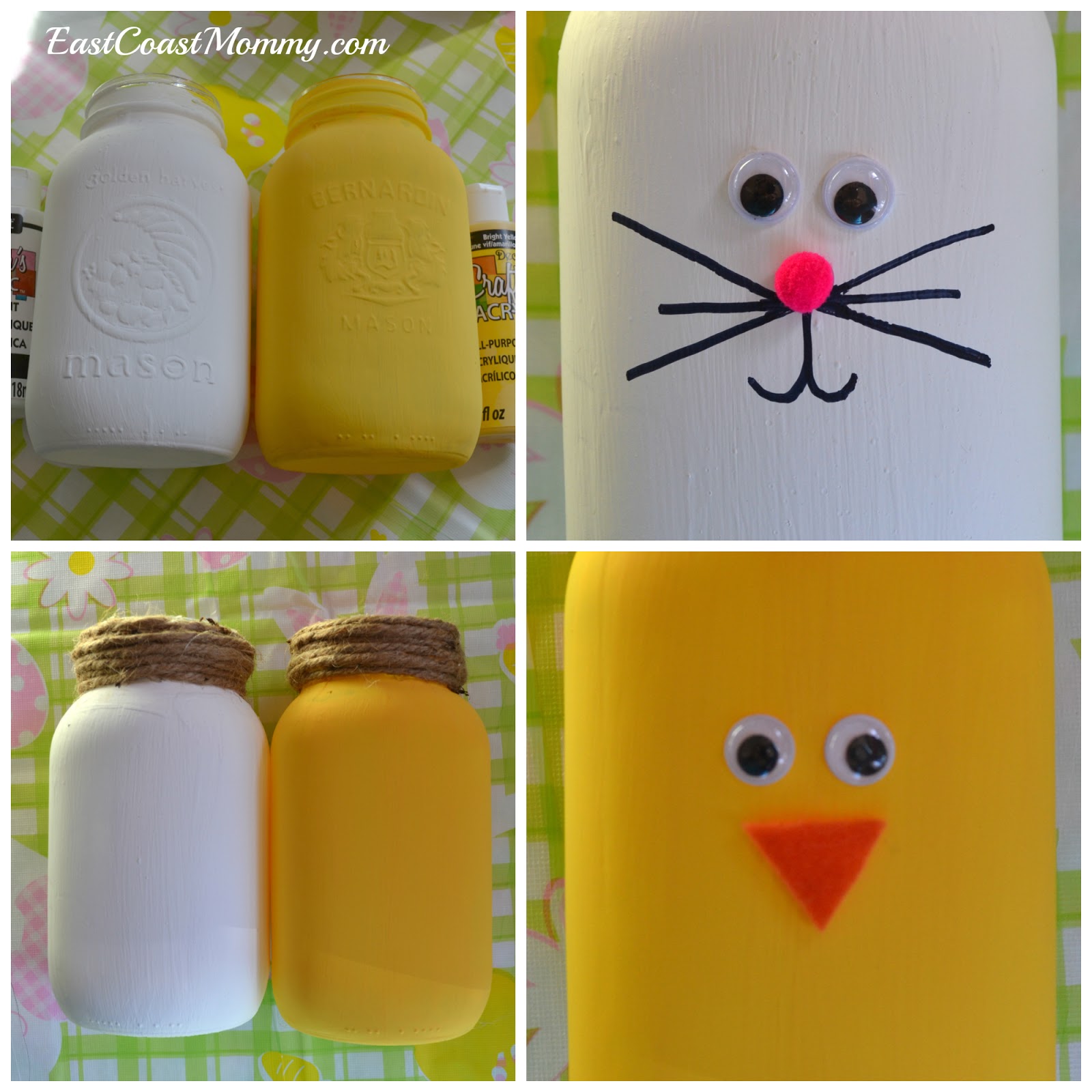 East Coast Mommy DIY Easter Vases... from jars