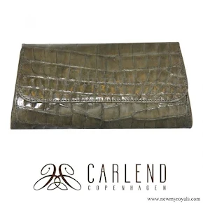 Crown Princess Mary style Carlend Copenhagen aicha medium croco grey clutch bag