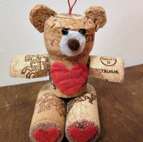 Wine cork Valentine bear