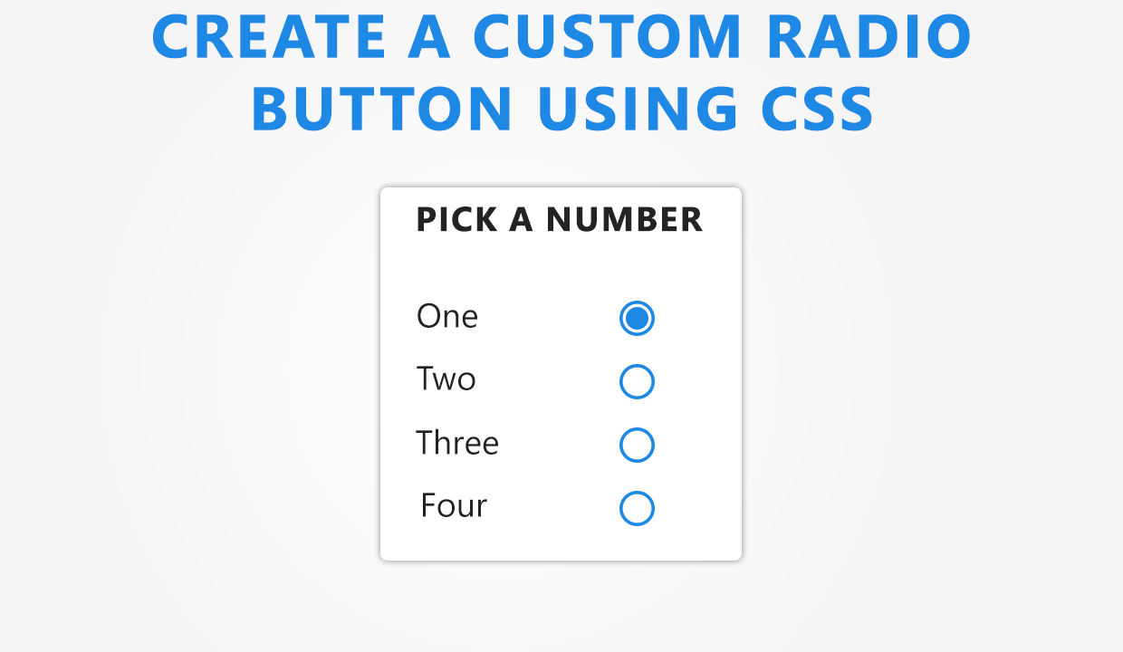 How to Make a Custom Radio button using Only CSS - DoctorCode