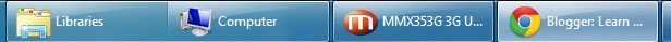 Windows xp style taskbar with large icon