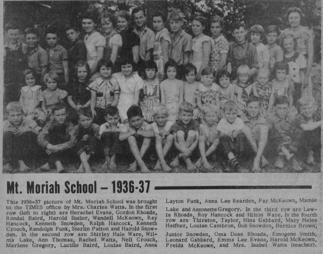 Ohio County, Kentucky History Mt. Moriah School 193637