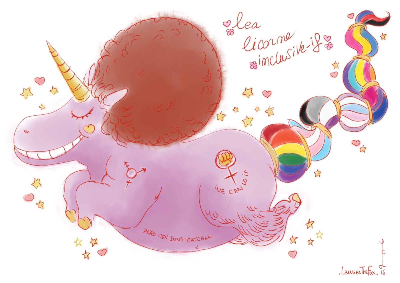 Les fibres noires Licorne féministe inclusiveif