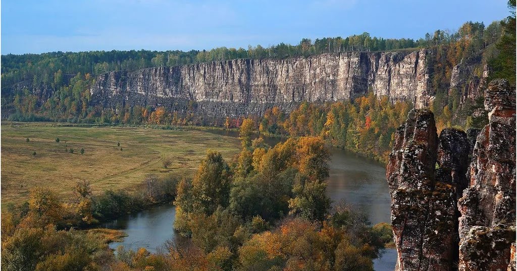 Уральские горы и реку Юрюзань