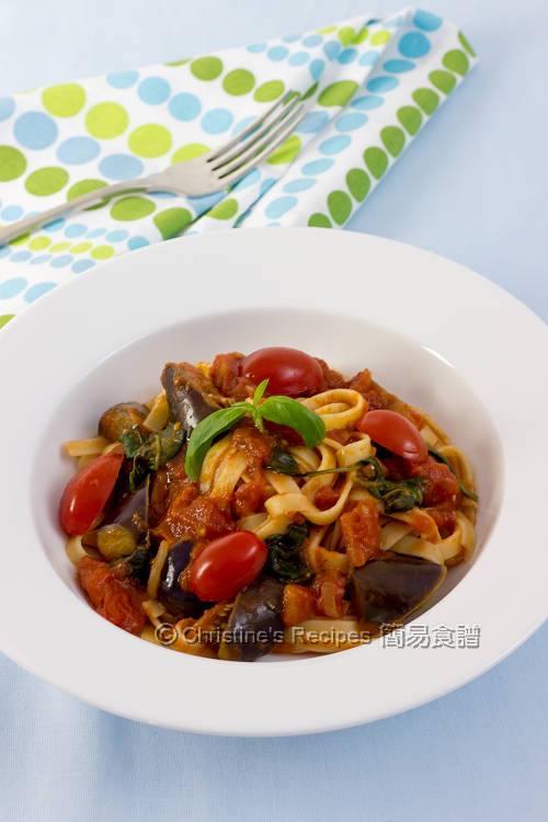 茄子蕃茄寬麵條 Eggplant Tomato Fettuccine01