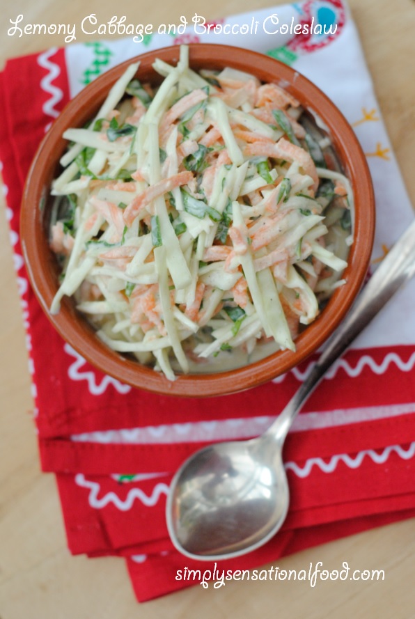 Lemony Cabbage and Brocolli coleslaw Secret recipe club 18th Aug 2014