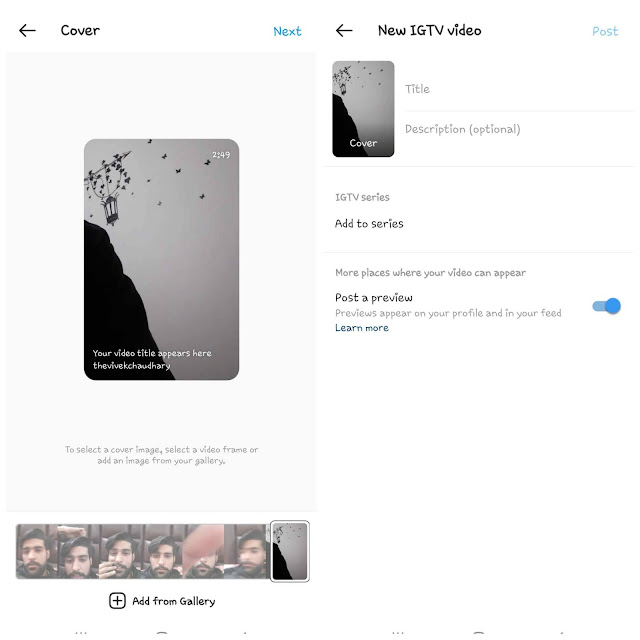 IGTV cover, title, and description IGTV cover, title, and description
