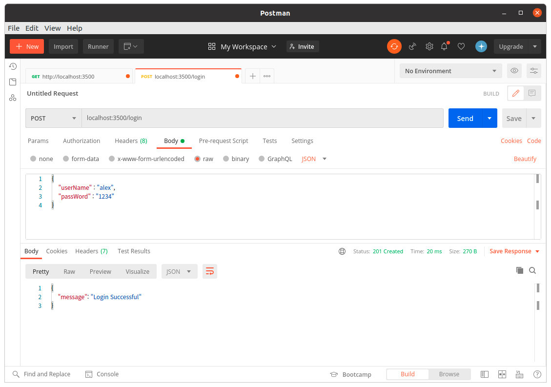 node.js Express 서버에 요청으로 들어온 Body를 JSON형태로 읽기