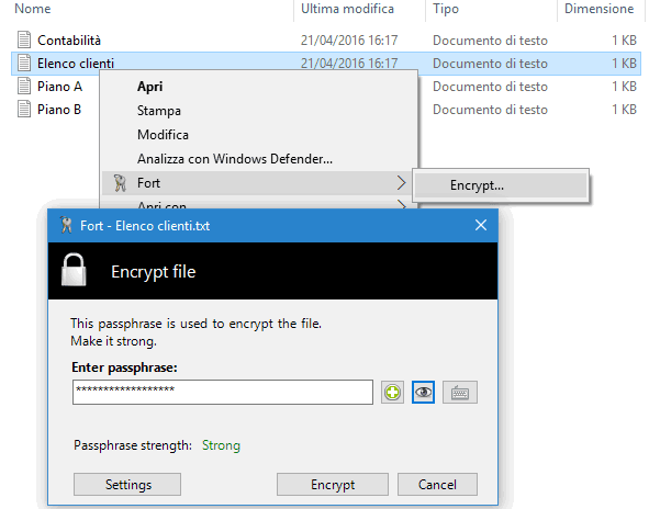 Migliore metodo inserire password a file o cartelle su Windows 10