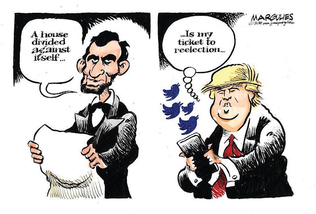 Frame One:  Abraham Lincoln says, 
