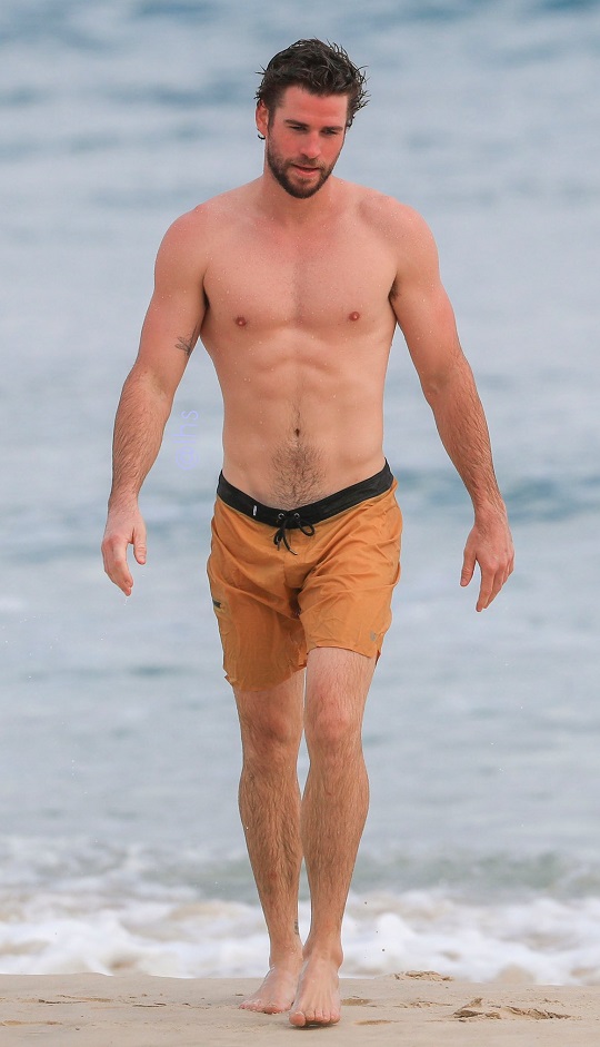 Liam Hemsworth Out For A Swim. 
