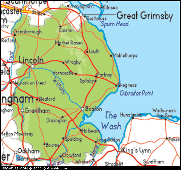 Lincolnshire Map Political Regional 