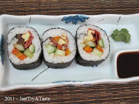 Resep Homemade Sushi - Sushi Isi Telur Goreng, Daging Asap, dan Sayur